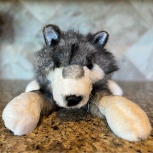 Folkmanis Timber Wolf Husky Full Body Hand Puppet Plush 24” Stuffed